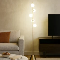Lampade Da Terra-Miloox pomi sforzin lampada da terra moderna oro