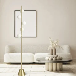 Lampade Da Terra-Miloox pomi sforzin lampada da terra moderna oro