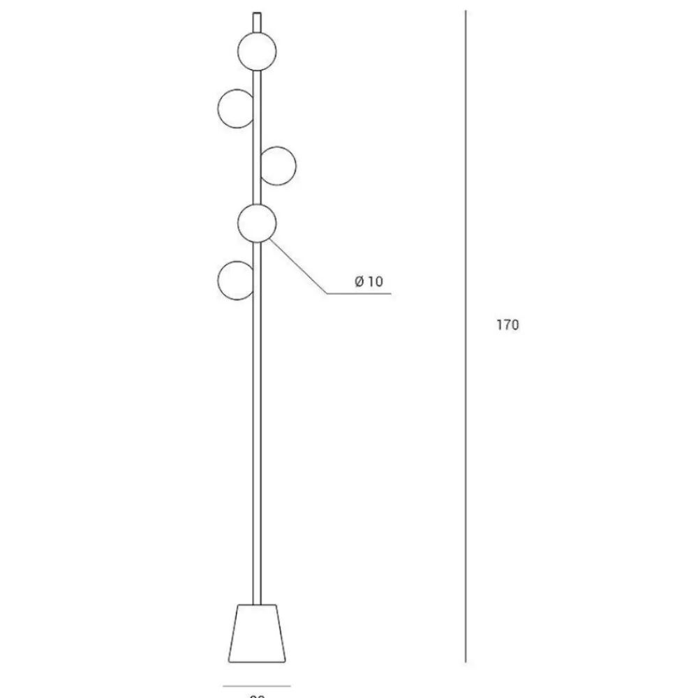 Lampade Da Terra-Miloox pomi sforzin lampada da terra moderna oro