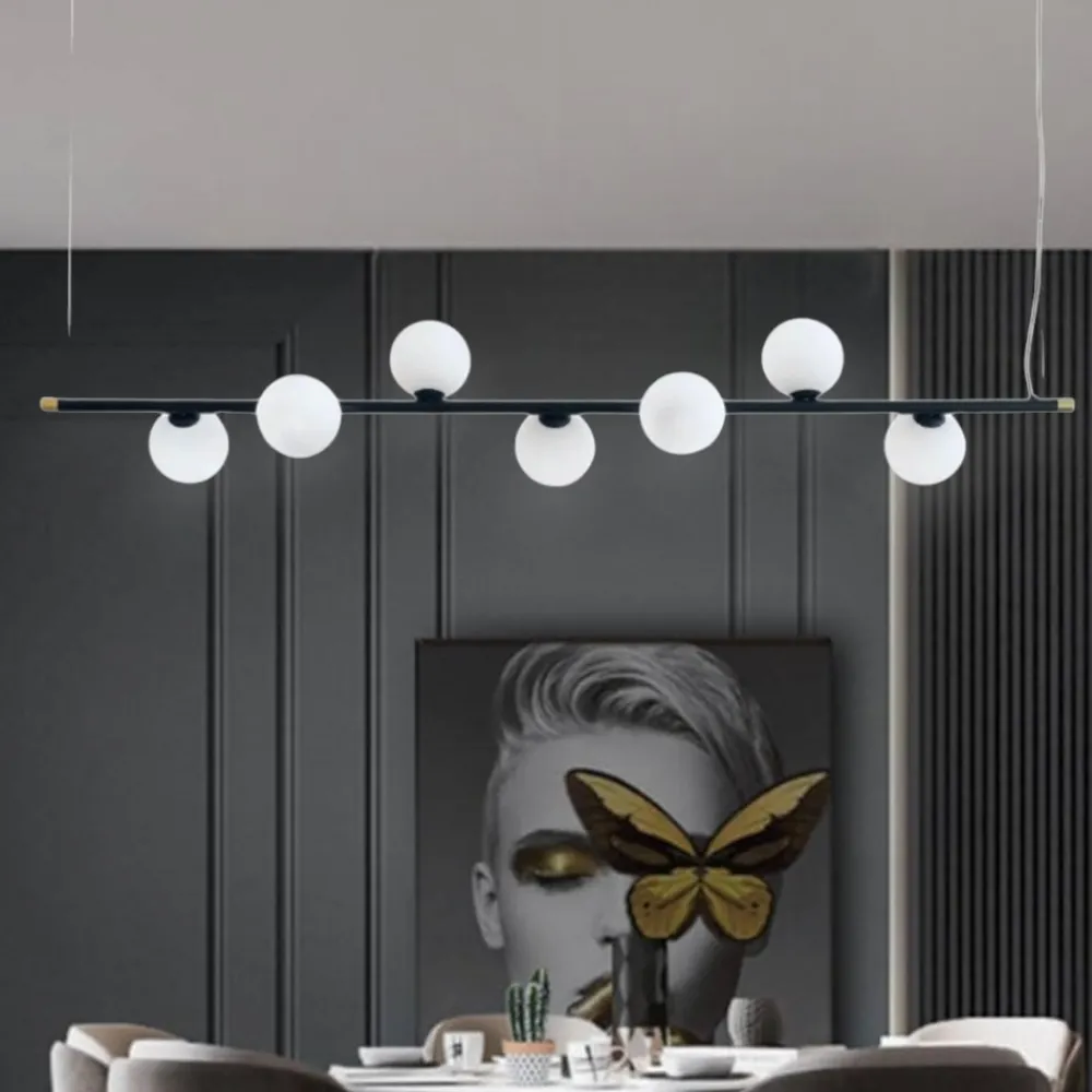 Lampadari Moderni-Miloox pomi sforzin lampadario moderno nero per soggiorno