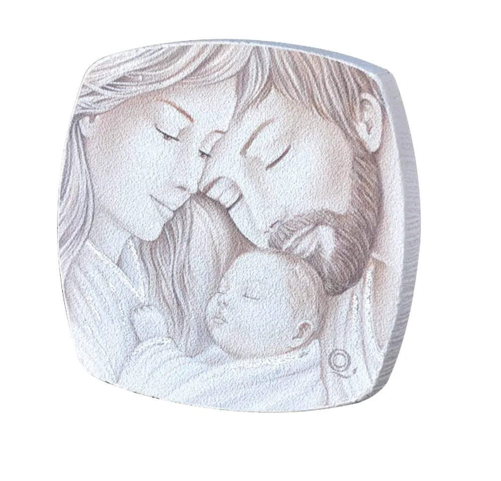 Capezzali-Selezionato da Mazzolaluce Mini capezzale da comodino 10x10cm quadretto sacra famiglia