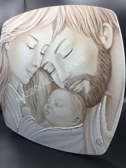 Capezzali-Selezionato da Mazzolaluce Mini capezzale da comodino 10x10cm quadretto sacra famiglia
