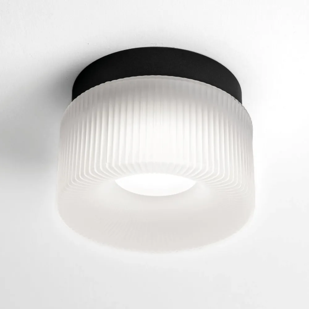 Plafoniere Moderne-Vivida International Mini plafoniera pilastro vivida vetro bianco satinato