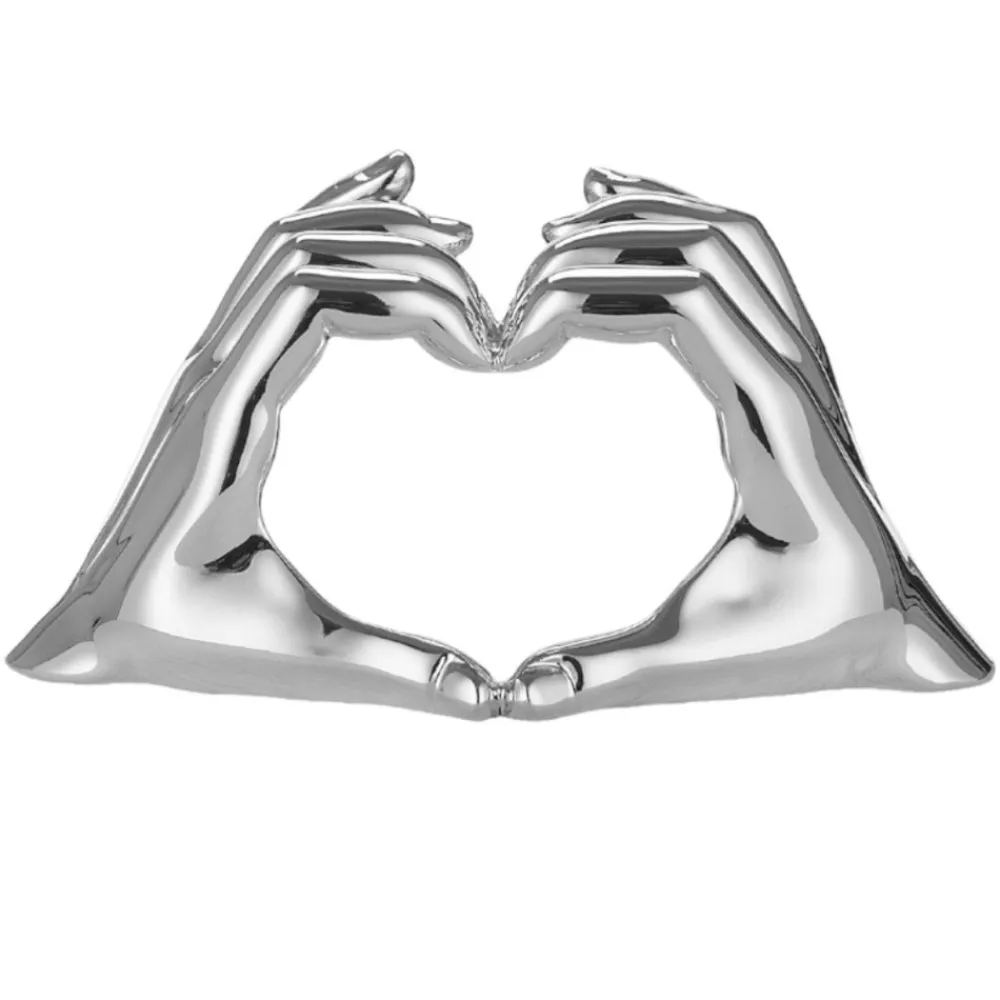 Soprammobili Moderni-Bongelli Preziosi Mini scultura bomboniera mani cuore h10 colore argento