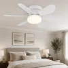Ventilatori Da Soffitto-Eglo Mini ventilatore da soffitto bianco clovelly con led 3000k ambienti fino a 13mq