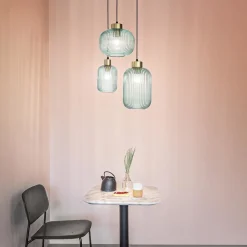 Lampade A Sospensione-Ideal Lux Mint-3 sp1 lampada contemporaneo sospesa vetro decorato verde