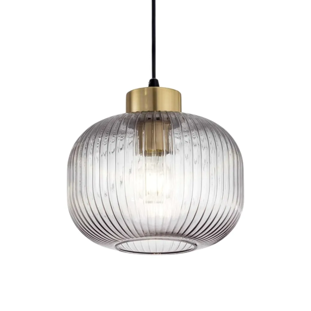 Lampade A Sospensione-Ideal Lux Mint-2 sp1 lampada vetro fume