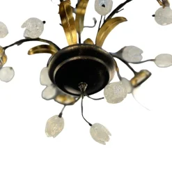 Lampadari Moderni-Selezionato da Mazzolaluce Mm lampadario tulipani ferro battuto con vetri fp per soggiorno
