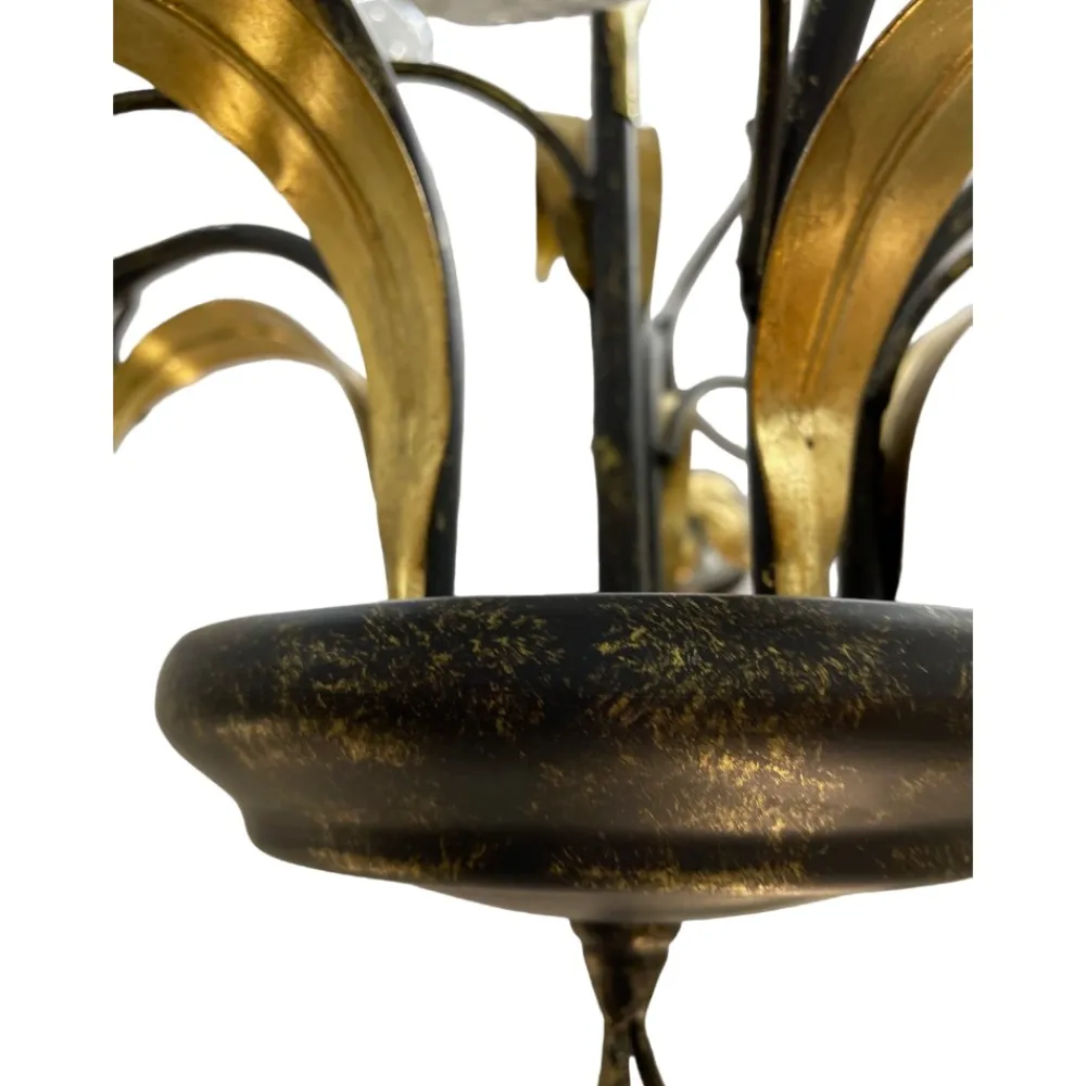 Lampadari Moderni-Selezionato da Mazzolaluce Mm lampadario tulipani ferro battuto con vetri fp per soggiorno