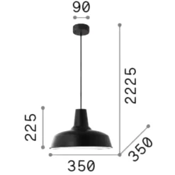 Lampadari Cucina-Ideal Lux Moby sp1 nero lampadario per cucina b