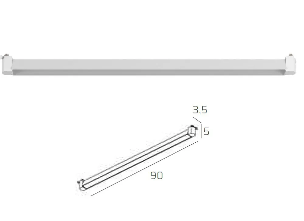 Illuminazione A Binario-Selezionato da Mazzolaluce Modulo led 40w 3000k metallo bianco per binario