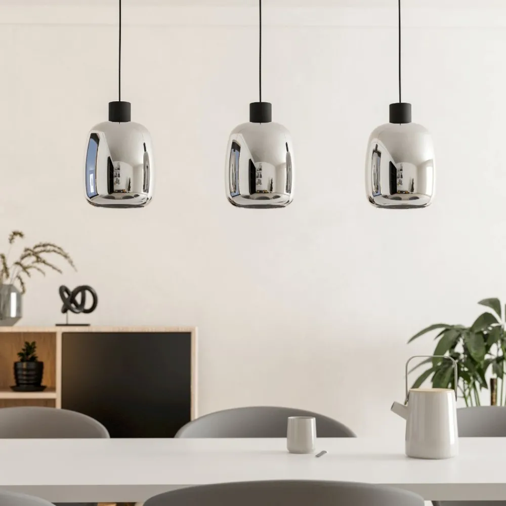 Lampadari Cucina-Eglo Molochio z lampadario da cucina minimal con 3 luci led rgb da 2700k a 6500k