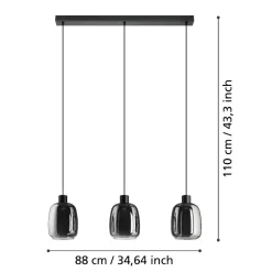 Lampadari Cucina-Eglo Molochio z lampadario da cucina minimal con 3 luci led rgb da 2700k a 6500k
