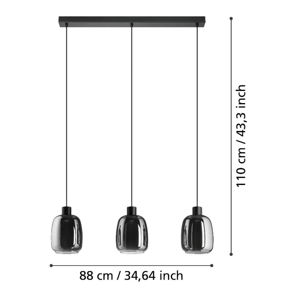 Lampadari Cucina-Eglo Molochio z lampadario da cucina minimal con 3 luci led rgb da 2700k a 6500k