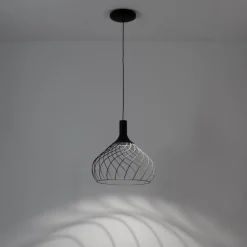 Lampadari Moderni-Stilnovo Mongolfier lampadario moderno per salotto nera led 3000k