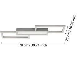 Plafoniere Moderne-Eglo Monirote plafoniera led 37w 3000k a 6500k nickel moderna dimmerabile