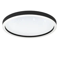 Plafoniere Moderne-Eglo Montemorelos z plafoniera smart nera effetto cristallo led rgb 2700k a 6500k
