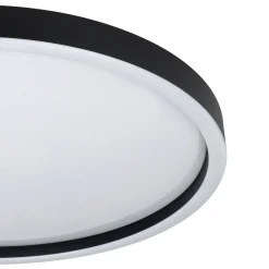 Plafoniere Moderne-Eglo Montemorelos z plafoniera smart nera effetto cristallo led rgb 2700k a 6500k