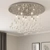 Plafoniere Moderne-Ideal Lux Moonlight pl15 cromo plafoniera per salotto sfere di vetro cristallo