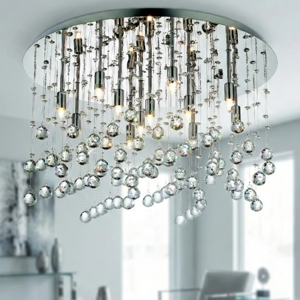 Plafoniere Moderne-Ideal Lux Moonlight pl12 plafoniera per camera da letto pendenti di cristallo 60cm