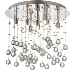Plafoniere Moderne-Ideal Lux Moonlight pl8 plafoniera rotonda sfere vetro cristallo