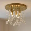 Plafoniere Moderne-Ideal Lux Moonlight pl5 plafoniera oro lucido sfere cristallo