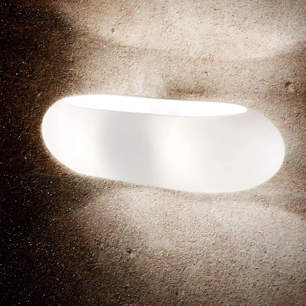 Applique Da Parete-Ideal Lux Moris ap2 applique vetro ovale bianco moderna per interni
