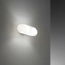 Applique Da Parete-Ideal Lux Moris ap2 applique vetro ovale bianco moderna per interni