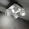 Plafoniere Moderne-Ideal Lux Mouse pl4 lampada da soffitto 4 faretti led orientabili gu10 bianco