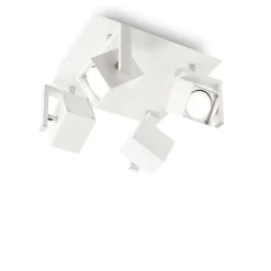 Plafoniere Moderne-Ideal Lux Mouse pl4 lampada da soffitto 4 faretti led orientabili gu10 bianco