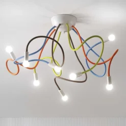 Plafoniere Moderne-Ideal Lux Multiflex pl8 plafoniera moderna per cameretta multicolor