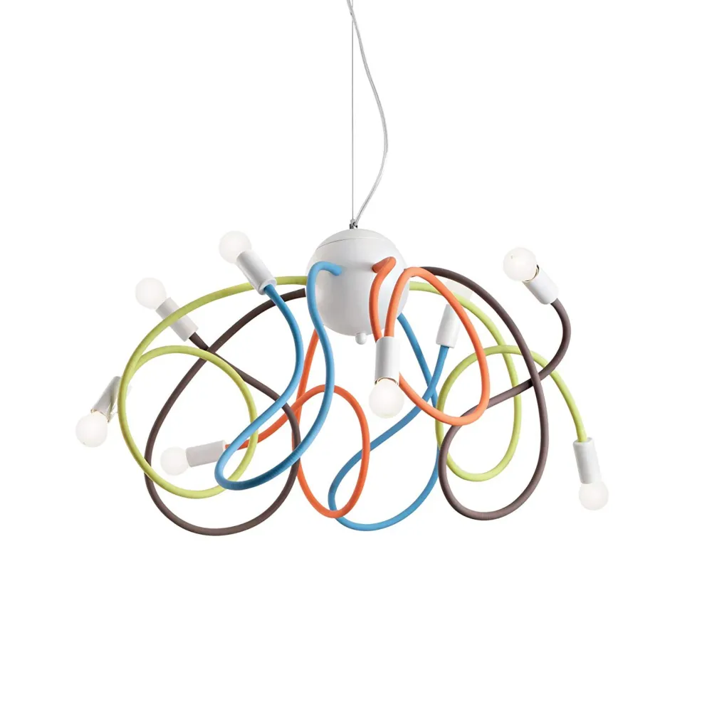 Lampadario Camera Da Letto-Ideal Lux Multiflex sp8 lampadario colorato per cameretta