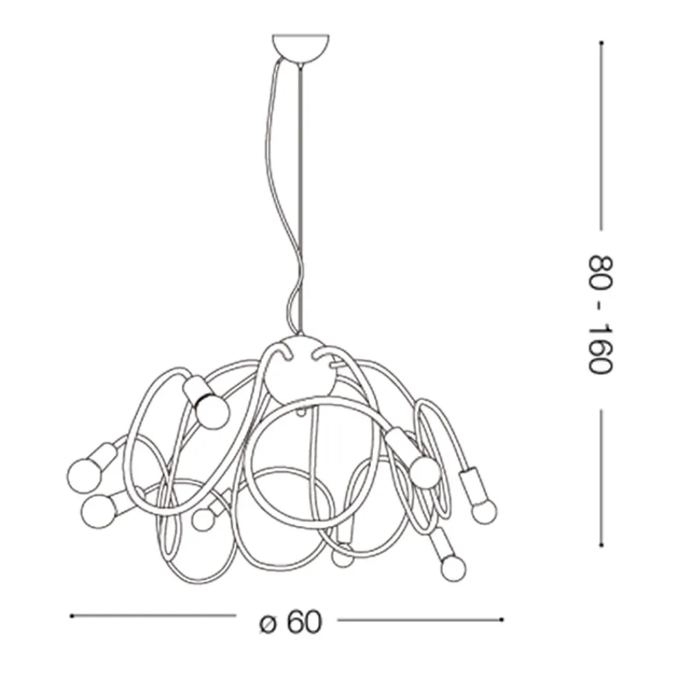 Lampadario Camera Da Letto-Ideal Lux Multiflex sp8 lampadario colorato per cameretta