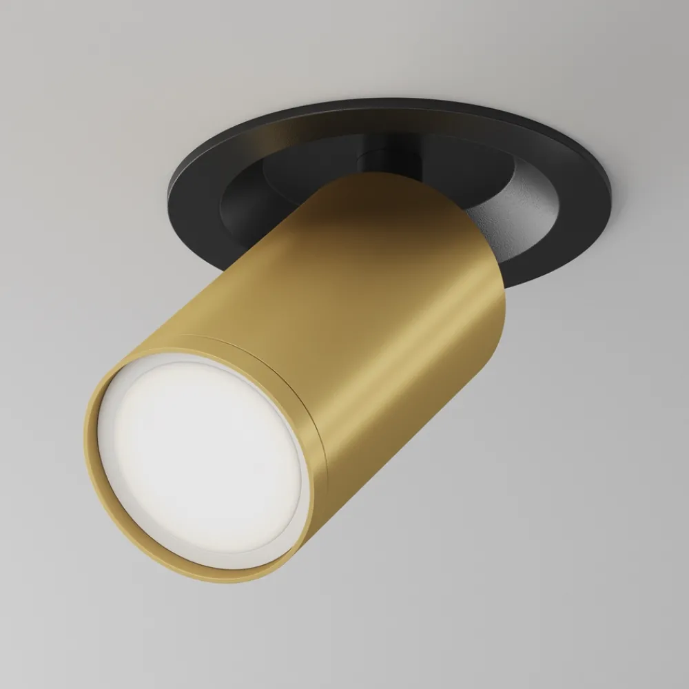 Faretti Da Incasso-Maytoni Mytoni faretto da incasso focus cilindro oro nero orientabile