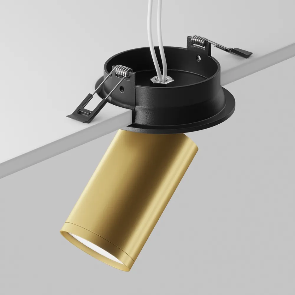 Faretti Da Incasso-Maytoni Mytoni faretto da incasso focus cilindro oro nero orientabile