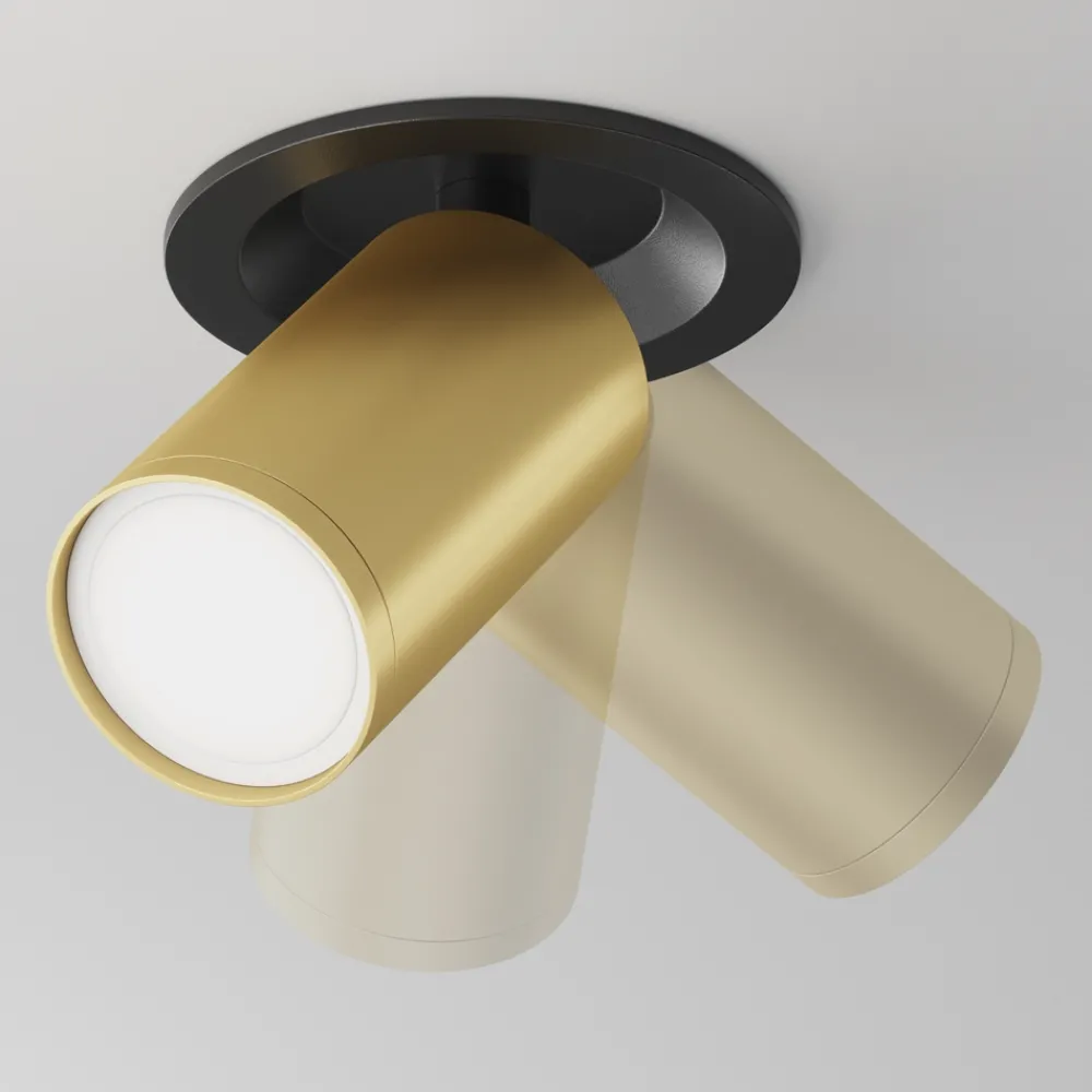 Faretti Da Incasso-Maytoni Mytoni faretto da incasso focus cilindro oro nero orientabile