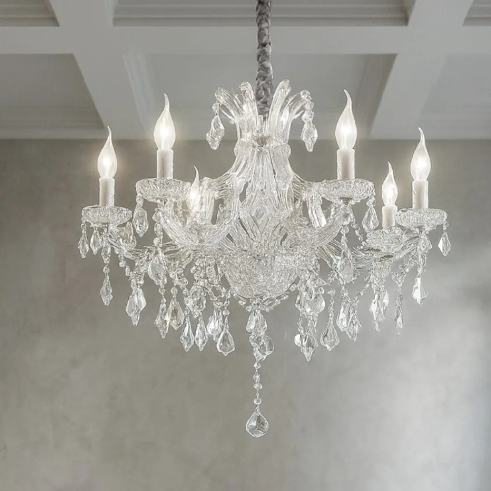 Lampadari Moderni-Ideal Lux Napoleon sp8 cromo lampadario 8 luci a goccia