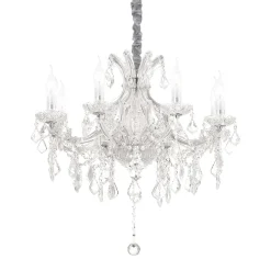 Lampadari Moderni-Ideal Lux Napoleon sp8 cromo lampadario 8 luci a goccia