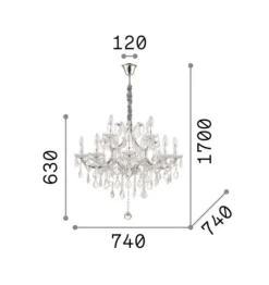 Lampadari Moderni-Ideal Lux Napoleon sp12 lampadario cristallo
