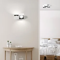 Applique Da Parete-Sforzin Illuminazione Nasso applique da parete in gesso due luci quadrate nere sforzin