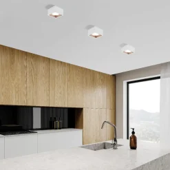 Plafoniere Moderne-Sforzin Illuminazione Nasso sforzin plafoniera moderna di gesso quadrata bianco rame