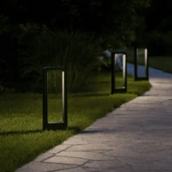 Lampioni Da Giardino-Ondaluce Nature lampione basso h40 cm da esterno giardino nero 4000k ip65