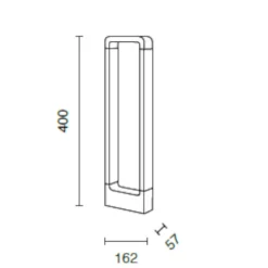 Lampioni Da Giardino-Ondaluce Nature lampione basso h40 cm da esterno giardino nero 4000k ip65