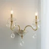 Applique Da Parete-Ideal Lux Negresco ap2 applique cristallo oro due bracci