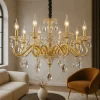 Lampadari Moderni-Ideal Lux Negresco sp8 lampadario di cristallo goccia oro 8 bracci