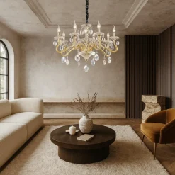 Lampadari Moderni-Ideal Lux Negresco sp8 lampadario di cristallo goccia oro 8 bracci