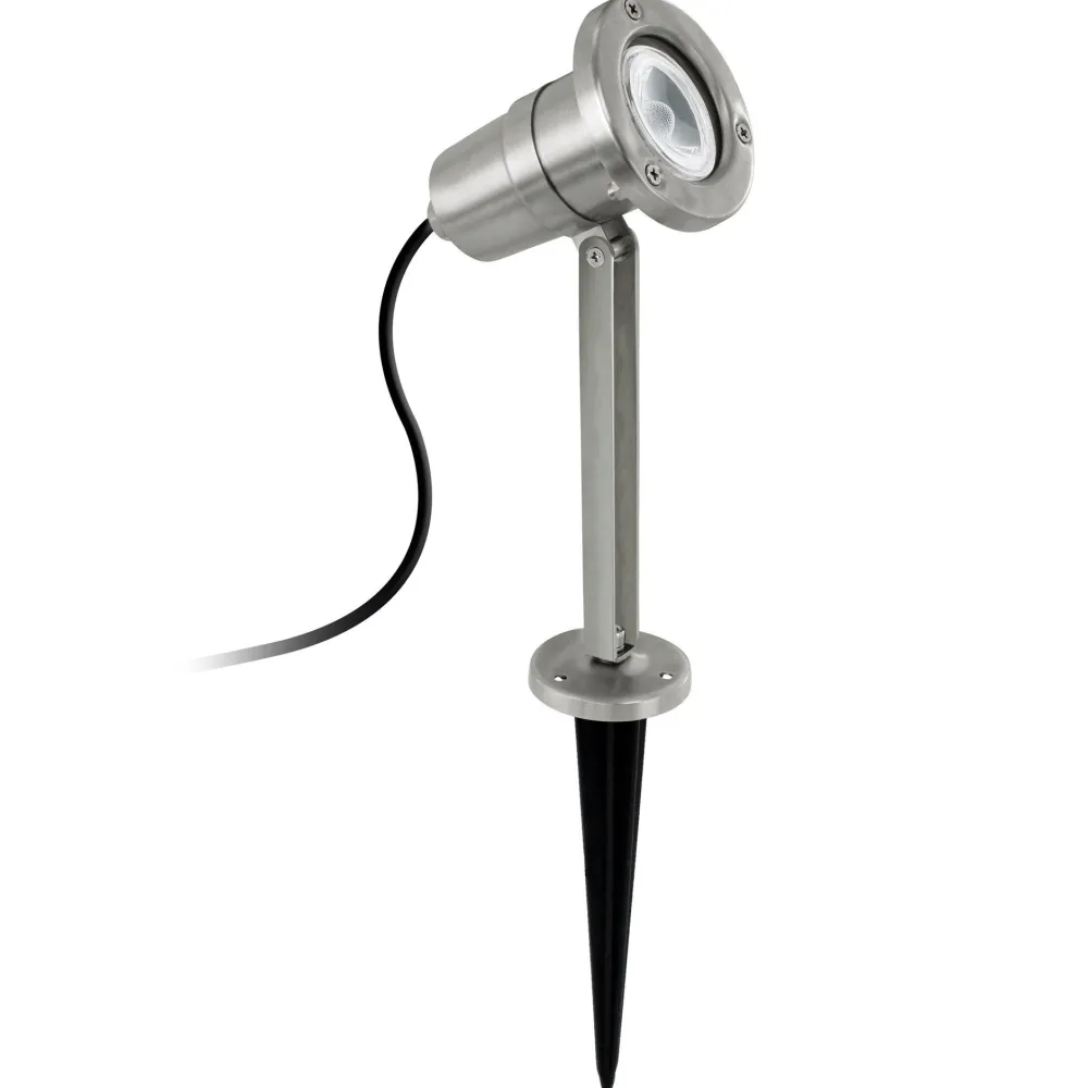 Faretti Da Esterno-Eglo Nema faretto a picchetto grigio per giardino orientabile
