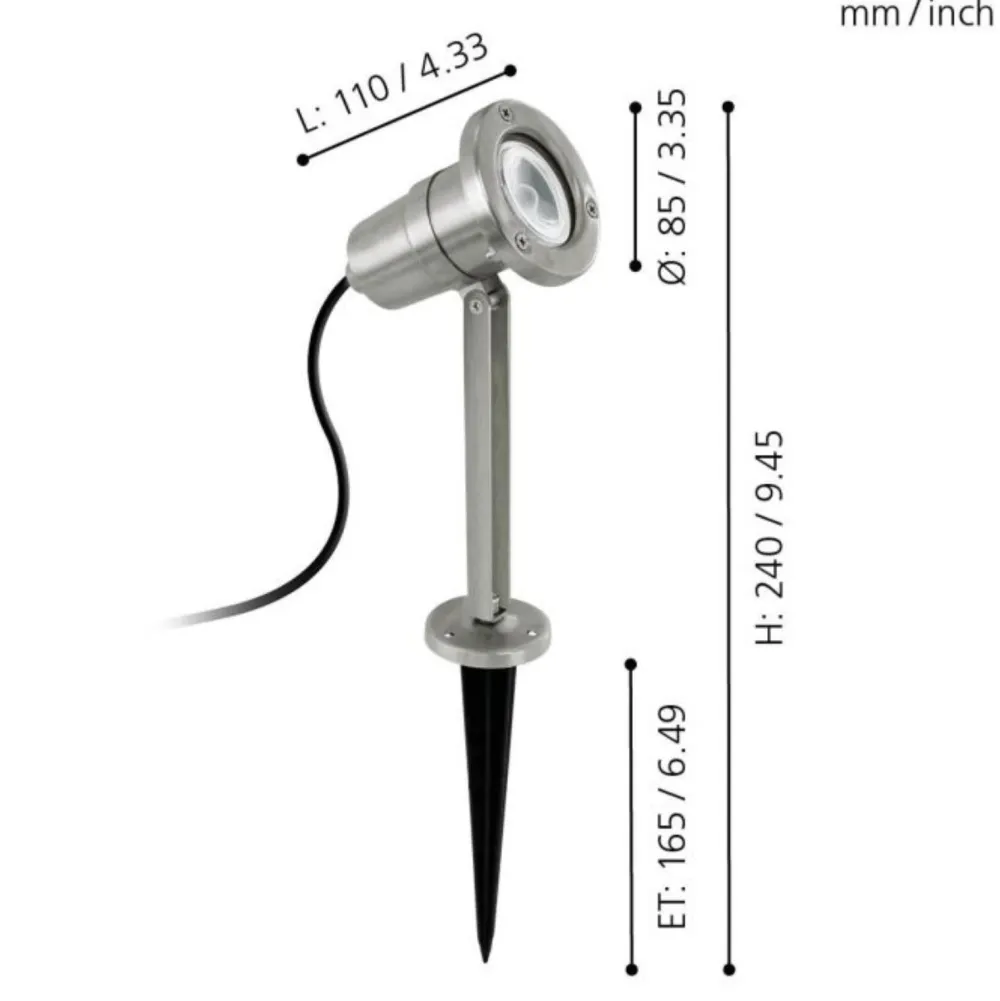 Faretti Da Esterno-Eglo Nema faretto a picchetto grigio per giardino orientabile