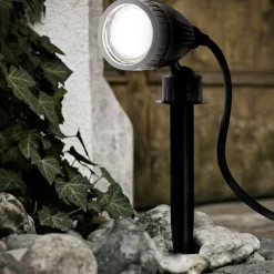 Faretti Da Esterno-Eglo Nema faretto nero con picchetto da giardino orientabile