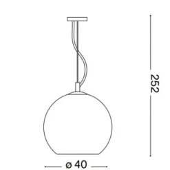 Lampadari Moderni-Ideal Lux Nemo sp1 d40 lampadario sfera in vetro trasparente